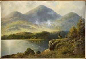 Stags Above A Highland Loch