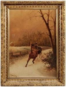 Winter Landscapewith Cossack In Troika by Alexander Charles Stuart