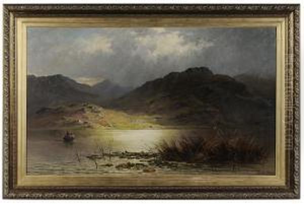 Highland Landscape With Figures In A Boat - view 1