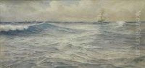 A Clipper And Distant Fishing Fleet A Clipper And Distant Fishing Fleet