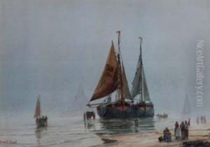 Coastal Views With Various Figures And Shipping Coastal Views With Various Figures And Shipping