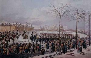 The Insurrection of the Decembrists at Senate Square, St. Petersburg on 14th December, 1825 by Anonymous Artist