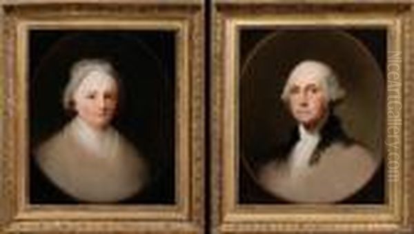 Pair Of Portraits: George And Martha Washington. - view 1