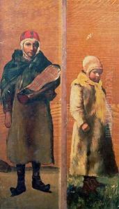 Decorative panels depicting everyday Sami life by Anonymous Artist