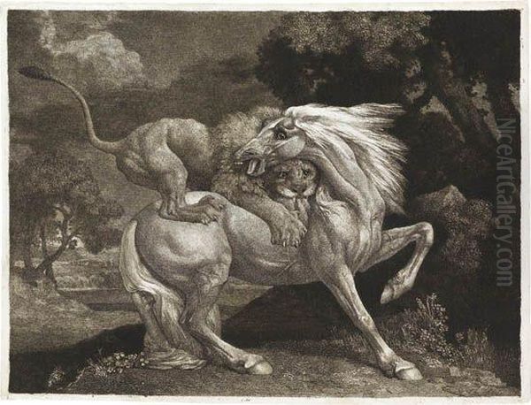 A Lion Devouring A Horse - view 1