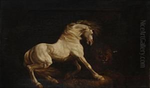 A Horse Frightened By A Lion by George Stubbs