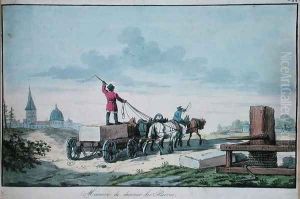 The transport of stone for use in building, 1st half of 19th c. by Anonymous Artist