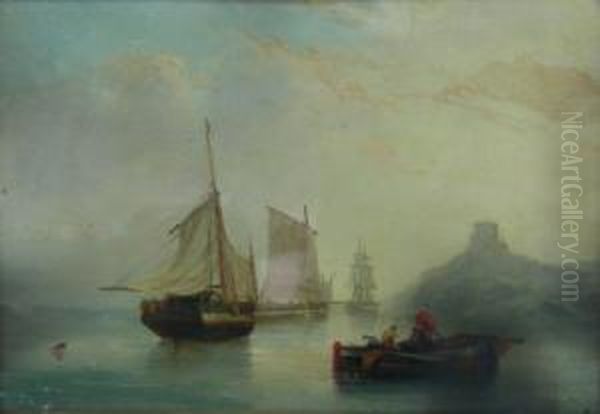 Sailing Barges Off The Coast - view 1