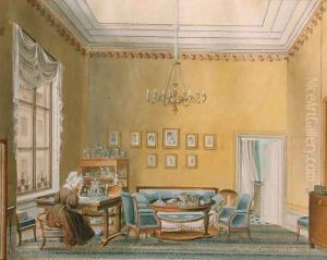 Interior of Boratynskys House in Moscow, 1830s by Anonymous Artist