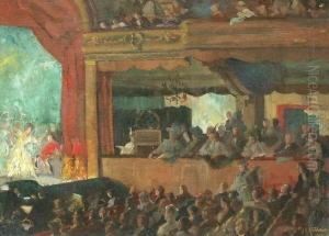 Theaterauffuhrung Mit Zuschauern by Robert Emil Stubner