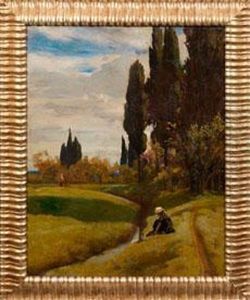 Sudliche Landschaft Mit Zypressen