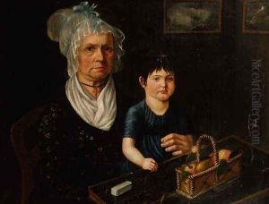 Portrait of Mrs. Catherina Bircher with Her Granddaughter by Anonymous Artist