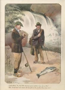 'captainhook: 'ah, That Little Drop Has Made Another Man Of You Pat!' 'pat:'it Has That Yer Anner, But He's Jist As Dry As The Other Wan Wor' by George Ernest Studdy
