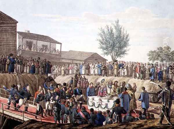 The Laying of the First Stone of the Customs House at Mohiloff in 1820 - view 1