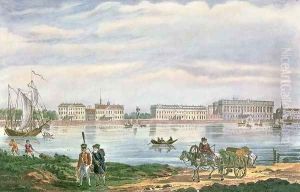 The Marble Palace and the Neva Embankment in St. Petersburg, 1822