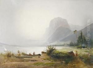 Sommerliche Seepartie. by Bernhard Studer
