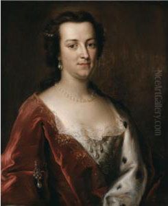Portrait Of Gertrude Leveson-gower, Duchess Of Bedford (1714/15-1794) by Johann Rudolf Studer