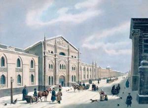 The Synodal Printing house at Nikolyskaya street on Moscow, 1840s