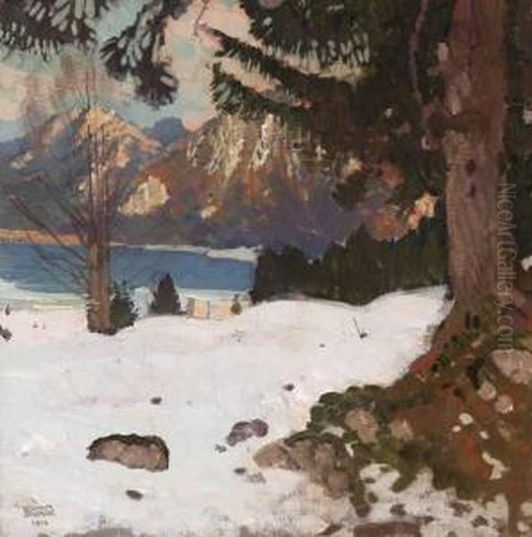 A Winter Lakeside Landscape-1912 - view 1