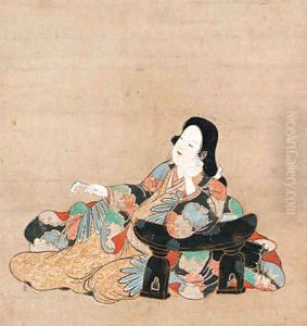 Beauty leaning on an armrest by Anonymous Artist