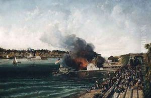 Burning of the Sidewheeler Henry Clay 1854 by Anonymous Artist