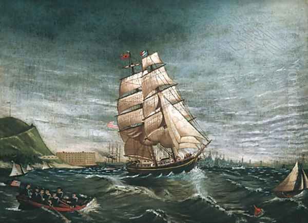 Ship in New York Harbor 1890 - view 1