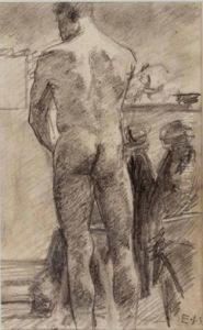 Mannlicher Ruckenakt by Egge (eugen) Sturm-Skrla