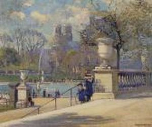 Children In The Luxembourg Gardens, Paris by Helena Sturtevant