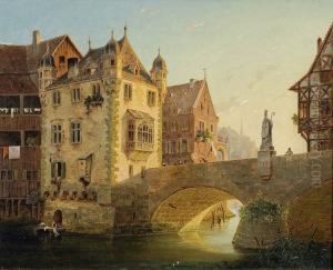 Suddeutsche Stadt Im Morgenrot