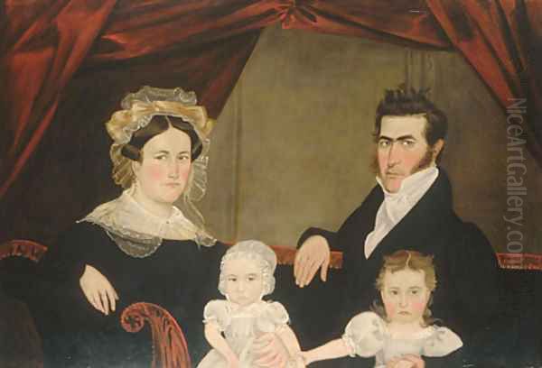 Family Group of Four on Sofa 1830 - view 1