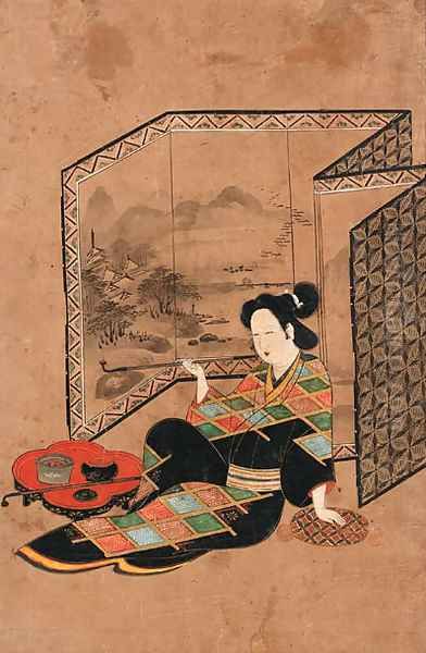 Beauty holding a pipe - view 1