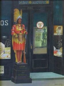 Cigar Store Indian With War Bond Posters