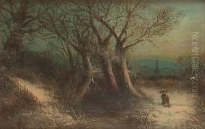 Faggot Collecting In A Winter Landscape by William Thomas Such