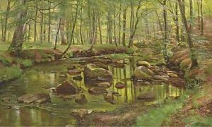 Mossy Rocks in a Stream by Carl Frederick Aagaard