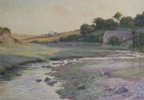 Landscape With Stream And Cottage - view 1