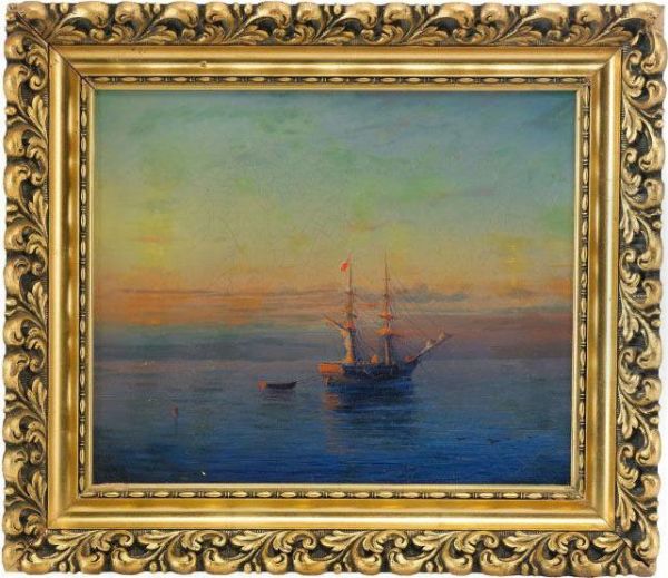 Sailing Ship In Sunset - view 1