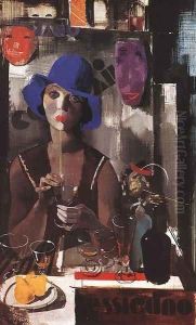Kek kalapos no, 1930 by Vilmos Aba-Novak