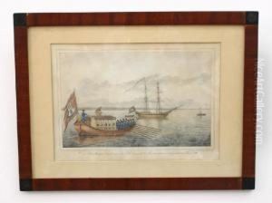 "die Hamburger Jacht Auf Der Elbe Liegend by Peter Suhr