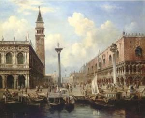 The Piazzetta, Venice, Looking Towards The Piazza San Marco by Adolf Sukkert