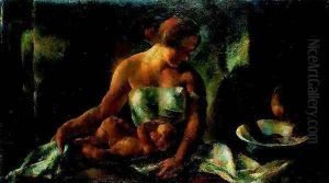 Furdetes (Csalad), 1924 by Vilmos Aba-Novak