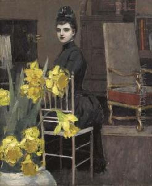 In The Music Room With Daffodils - view 1