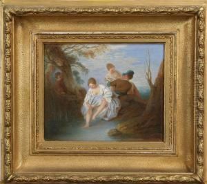 Tillskriven: Romantisk Scen, Signerad Dapres Pater Par C Sundberg by Christine Sundberg