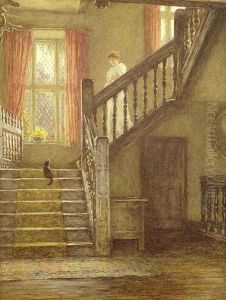 The Staircase, Whittington Court by Helen Mary Elizabeth Allingham