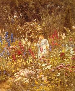 A Cottage Garden by Helen Mary Elizabeth Allingham