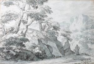 Landscape With Figures On A Path by Thomas Sunderland