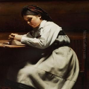 Young Girl Praying by Carl Frederik Sundt-Hansen