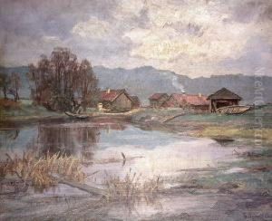Gardsbruk Ved Innsjo by Thoralv Sundt-Ohlsen