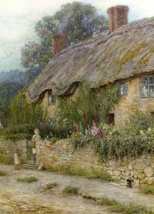 A Mother And Child Entering A Cottage by Helen Mary Elizabeth Allingham
