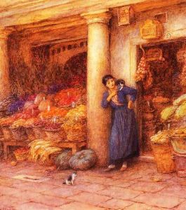 Venetian Fruit Stall by Helen Mary Elizabeth Allingham