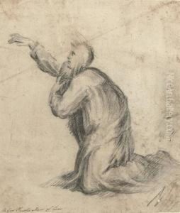 A Kneeling Saint In Nun's Robes by Suor Plautilla Nelli